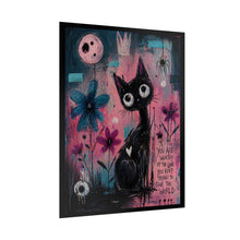 Load image into Gallery viewer, Rolled Poster — Whimsical Black Cat Art Print with 'You Are Worthy' Quote