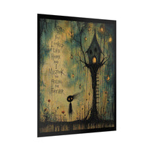 Load image into Gallery viewer, Rolled Poster — Whimsical Treehouse Art Print with Quote “You Looked Like Home and I Mistook the Feeling for Forever”