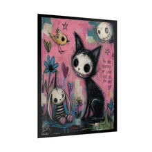 Load image into Gallery viewer, Rolled Poster — Gothic Cute Cat & Bunny Art Print ("You Are Worthy of Love")