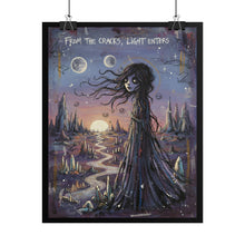 Load image into Gallery viewer, Rolled Poster — "From the Cracks, Light Enters" Gothic Fantasy Art Print