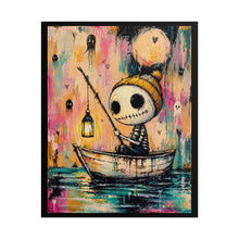 Load image into Gallery viewer, Rolled Poster — Whimsical Goth Boat Boy Art Print (Moonlit Lantern)