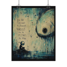 Load image into Gallery viewer, Forgive Yourself Inspirational Art Poster — Surreal Blue Wall Print