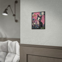 Load image into Gallery viewer, Rolled Poster — Gothic Cute Cat & Bunny Art Print ("You Are Worthy of Love")