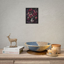 Load image into Gallery viewer, Mystical Gothic Spiderweb Floral Art Print – Dark Whimsy Stitched Bouquet & Vase Wall Decor