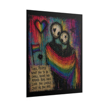 Load image into Gallery viewer, "Love You Loudly" Pride Art | Gritty Gothic Lovers Shared Flag Poster