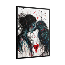 Load image into Gallery viewer, Rolled Poster — Gothic Romantic Art Print: Woman & Raven with Dripping Heart
