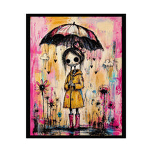 Load image into Gallery viewer, Gothic Raingirl Art Poster — Cute Dark Umbrella Illustration