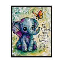 Load image into Gallery viewer, Inspirational Elephant Poster - "You Are Stronger Than You Think" Rolled Art Print