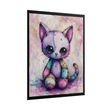 Load image into Gallery viewer, Creepy Cute Voodoo Kitten Poster – Gothic Patchwork Cat Wall Art