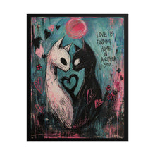 Load image into Gallery viewer, Rolled Poster - 'Love Is Finding Home' Cat Heart Art Print
