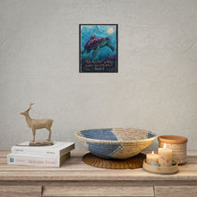 Load image into Gallery viewer, "The Deepest Waters Shape The Strongest Souls" Sea Turtle Wall Art | Inspirational Ocean Print