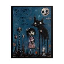Load image into Gallery viewer, Be Gentle With Your Strange Little Heart Rolled Poster — Gothic Whimsical Cat Fantasy Wall Art