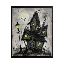Load image into Gallery viewer, Haunted Cottage Poster — Spooky Halloween Rolled Art Print