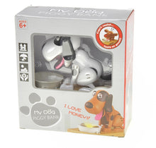Load image into Gallery viewer, My Dog Piggy Bank - Robotic Coin Munching Toy Money Box (White With Black Spot)   (available for purchase in increments of 1)