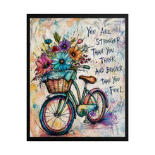 Load image into Gallery viewer, Rolled Poster — Inspirational Bicycle Art Print: "You Are Stronger Than You Think"