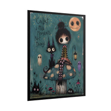 Load image into Gallery viewer, Rolled Poster — Whimsical Girl & Cat Art Print "Collect Little Moments, Not Things"