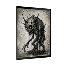 Load image into Gallery viewer, Horror Creature Poster — Dark Monster Art Print with Glowing Green Eyes