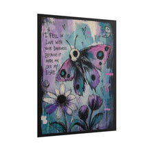Load image into Gallery viewer, Butterfly & Moon Art Poster — "I Fell in Love with Your Darkness" Rolled Wall Art