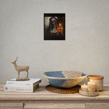 Load image into Gallery viewer, Horror Nun Poster – Flaming Inverted Cross Gothic Wall Art