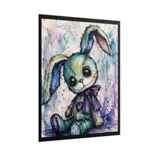 Load image into Gallery viewer, Spooky Cute Pastel Goth Bunny Canvas Art – Creepy Cute Plush Rabbit Wall Decor