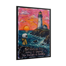 Load image into Gallery viewer, "The Storm You Face Today" Lighthouse Wall Art | Inspirational Skeleton Canvas Print
