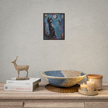 Load image into Gallery viewer, Rolled Poster — Whimsical Cat & Bird Love Art Print ("I fell in love with you…")