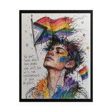 Load image into Gallery viewer, "Your Decisions" Pride Art | Fine Line Sketch Progress Flag Poster