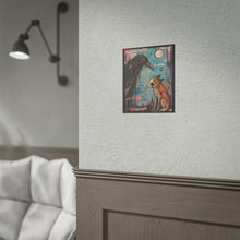 Load image into Gallery viewer, Rolled Poster — Moody Crow & Fox Art Print with 'We Tear Each Other Apart Just to Stay Alive' Quote