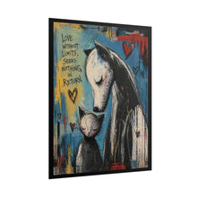 Load image into Gallery viewer, Rolled Poster – "Love Without Limits, Seeks Nothing in Return" Horse & Cat Art Print