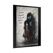 Load image into Gallery viewer, Rolled Poster — 'You Are Stronger Than Your Darkest Days' Gothic Girl & Friendly Grim Reaper Art Print