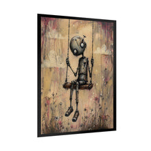 Load image into Gallery viewer, Robot on a Swing Poster - Whimsical Melancholy Art Print