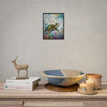 Load image into Gallery viewer, Turtle Poster — “Keep Swimming Toward the Light” Inspirational Rolled Art Print