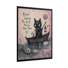 Load image into Gallery viewer, "The Best Things Take Time" Black Cat Wall Art | Gothic Ocean Print