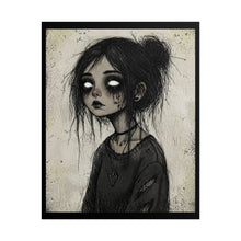 Load image into Gallery viewer, Rolled Poster — Gothic Girl Art Print (Dark Cute, Haunted Aesthetic)