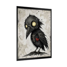Load image into Gallery viewer, Rolled Poster — Gothic Crow Art Print with Heart (Dark Cute Wall Decor)