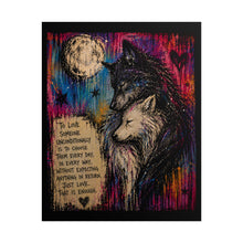 Load image into Gallery viewer, Rolled Love Without Limits – Moonlit Wolf Canvas Print