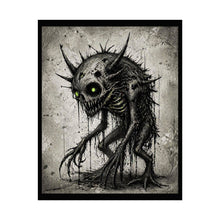 Load image into Gallery viewer, Horror Creature Poster — Dark Monster Art Print with Glowing Green Eyes