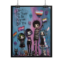 Load image into Gallery viewer, LGBTQIA+ Multi-Flag Pride Wall Art, Pastel Goth Queer Identity Poster, Edgy Teen Room Alt Canvas Art