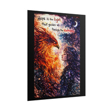 Load image into Gallery viewer, Hope Is The Light — Inspirational Phoenix Art Poster (Rolled)