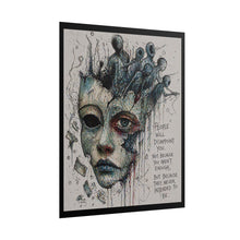Load image into Gallery viewer, Rolled Poster — Surreal Mask Art with Quote “People Will Disappoint You”