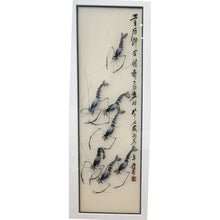 Load image into Gallery viewer, Chinese Handmade Silk Embroidery Shrimps Painting ( By Ji, Bai Si ) Wall Decor Suzhou Embroidery