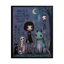 Load image into Gallery viewer, Rolled Poster – Gothic Cute Nightscape Art Print ("Make Room for the Strange Things")