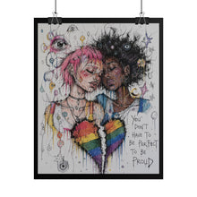 Load image into Gallery viewer, "Perfect To Be Proud" Pride Art | Sketch Style Interracial Queer Couple Poster