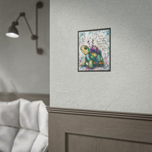 Load image into Gallery viewer, Turtle Succulent Poster — "I Keep Growing, Good Things Take Time" Rolled Art Print