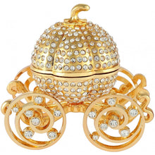 Load image into Gallery viewer, Golden Crystal Studded Small Cinderella Pumpkin Coach Figurine carriage  (MINIMUM OF 2)