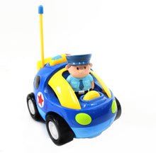 Load image into Gallery viewer, 4" Cartoon RC Police Car Remote Control Toy For Toddlers (Blue)