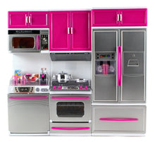 Load image into Gallery viewer, My Modern Kitchen Full Deluxe Kit Battery Operated Kitchen Playset: Refrigerator, Stove, Microwave