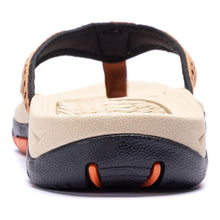 Load image into Gallery viewer, Mens Thong Sandals Indoor And Outdoor Beach Flip Flop Khaki/Orange (Size 11)