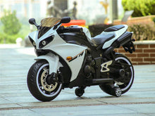 Load image into Gallery viewer, TAMCO-T1 white kids motorcycle ,12V wheels with light, hand drive , PU seat, electric motorcycle Children ride on motorcycle