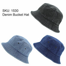 Load image into Gallery viewer, Previous Next   Newhattan 100% Cotton Denim Bucket hats Unisex